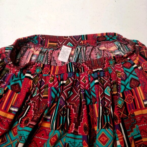 McCalls Skirt Small Long Maxi Southwestern Native Patchwork Tribal Print Natural - Picture 11 of 11